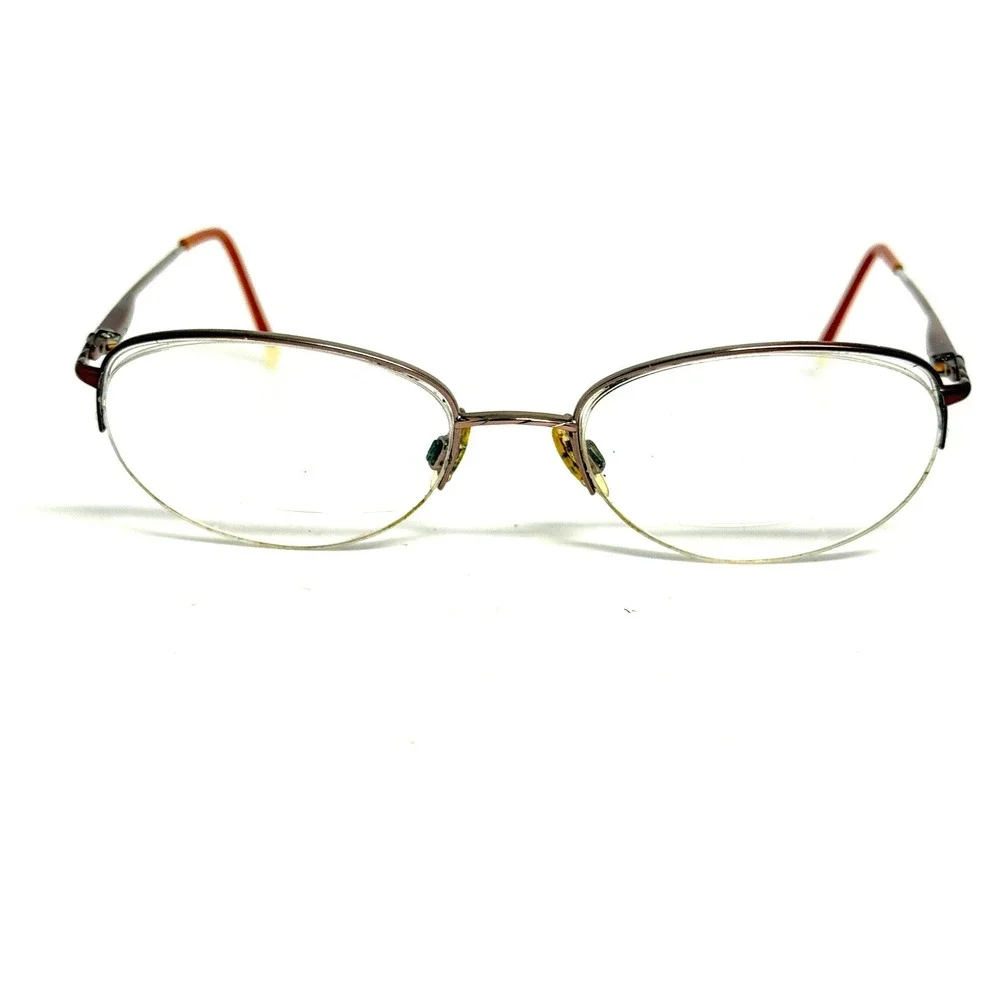 Charmant‎ Eyeglasses Frames Pink Silver Oval Semi Rimless 51-18-135 COLOR-PK